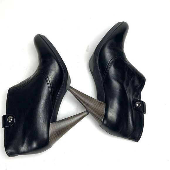 COACH Aliza Black Leather Ankle Booties High Heels size US 7 - Picture 6 of 16